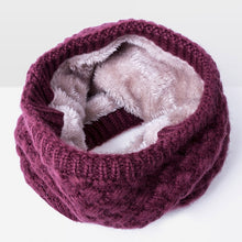 Load image into Gallery viewer, Winter Plus Velvet Thicken Warm Pullover Knit Scarf