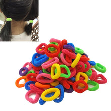 Load image into Gallery viewer, 100 PCS Colorful Child Cute Rubber Hair Band, Mixed color, Multicolour, White, Black