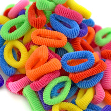 Load image into Gallery viewer, 100 PCS Colorful Child Cute Rubber Hair Band, Mixed color, Multicolour, White, Black