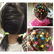 Load image into Gallery viewer, 100 PCS Colorful Child Cute Rubber Hair Band, Mixed color, Multicolour, White, Black