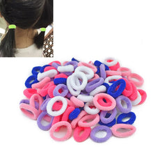Load image into Gallery viewer, 100 PCS Colorful Child Cute Rubber Hair Band, Mixed color, Multicolour, White, Black