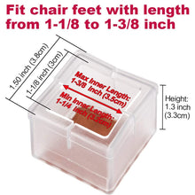 Load image into Gallery viewer, 4pcs Square Chair Leg Caps PVC Feet Protector Pads Furniture Table Covers, 30-35mm, 42-48mm, 49-55mm, 37-42mm, 56-62mm
