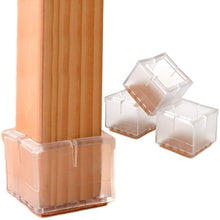 Load image into Gallery viewer, 4pcs Square Chair Leg Caps PVC Feet Protector Pads Furniture Table Covers, 30-35mm, 42-48mm, 49-55mm, 37-42mm, 56-62mm