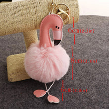 Load image into Gallery viewer, Flamingo Pompom Fluffy Plush Soft Keychain Pendant Stuffed Plush Keychains