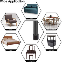 Load image into Gallery viewer, 100 PCS Plastic Chair Feet Protectors Black Anti-skid Furniture Legs Table Base Cap Floor Protector Cover, 16mm, 19mm, 22mm, 25mm