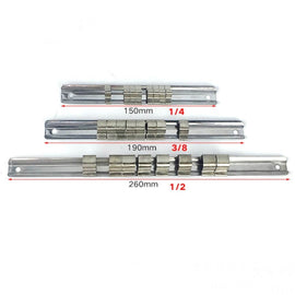 Carbon Steel 8 Socket Rack Storage Divider Rail Tray Holder Brackets Shelf Stand Tool Organizer Socket Socket Wrench Storage, 260mm, 150mm, 190mm
