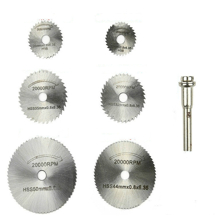 7 PCS/Set Electric Grinder Saw Blade High Speed Steel Saw Blade Woodworking Saw Blade High Speed Steel Cutting Piece, 11025, 11026, 11027