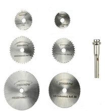 Load image into Gallery viewer, 7 PCS/Set Electric Grinder Saw Blade High Speed Steel Saw Blade Woodworking Saw Blade High Speed Steel Cutting Piece, 11025, 11026, 11027
