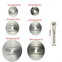 Load image into Gallery viewer, 7 PCS/Set Electric Grinder Saw Blade High Speed Steel Saw Blade Woodworking Saw Blade High Speed Steel Cutting Piece, 11025, 11026, 11027