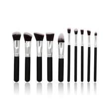 Load image into Gallery viewer, 10 Pcs Silver/Golden Makeup Brushes Set pincel maquiagem Cosmetics  maquillaje Makeup Tool Powder Eyeshadow Cosmetic Set, 10 silver black, 10 platinum, 10 Gold black, 10 White silver, 10 Pink Gold, 10 Pink silver