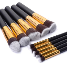 Load image into Gallery viewer, 10 Pcs Silver/Golden Makeup Brushes Set pincel maquiagem Cosmetics  maquillaje Makeup Tool Powder Eyeshadow Cosmetic Set, 10 silver black, 10 platinum, 10 Gold black, 10 White silver, 10 Pink Gold, 10 Pink silver