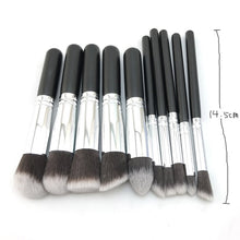 Load image into Gallery viewer, 10 Pcs Silver/Golden Makeup Brushes Set pincel maquiagem Cosmetics  maquillaje Makeup Tool Powder Eyeshadow Cosmetic Set, 10 silver black, 10 platinum, 10 Gold black, 10 White silver, 10 Pink Gold, 10 Pink silver