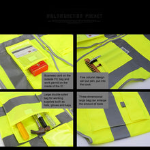 Load image into Gallery viewer, Multi-pockets Safety Vest Reflective Workwear Clothing, XXL-Chest 130cm, L-Chest 118cm, M-Chest 112cm, XL-Chest 124cm