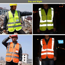 Load image into Gallery viewer, Multi-pockets Safety Vest Reflective Workwear Clothing, XXL-Chest 130cm, L-Chest 118cm, M-Chest 112cm, XL-Chest 124cm
