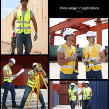 Load image into Gallery viewer, Multi-pockets Safety Vest Reflective Workwear Clothing, XXL-Chest 130cm, L-Chest 118cm, M-Chest 112cm, XL-Chest 124cm