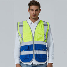Load image into Gallery viewer, Multi-pockets Safety Vest Reflective Workwear Clothing, XXL-Chest 130cm, L-Chest 118cm, M-Chest 112cm, XL-Chest 124cm
