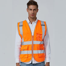 Load image into Gallery viewer, Multi-pockets Safety Vest Reflective Workwear Clothing, XXL-Chest 130cm, L-Chest 118cm, M-Chest 112cm, XL-Chest 124cm
