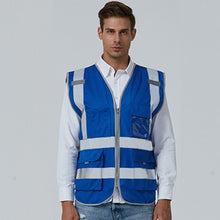 Load image into Gallery viewer, Multi-pockets Safety Vest Reflective Workwear Clothing, XXL-Chest 130cm, L-Chest 118cm, M-Chest 112cm, XL-Chest 124cm
