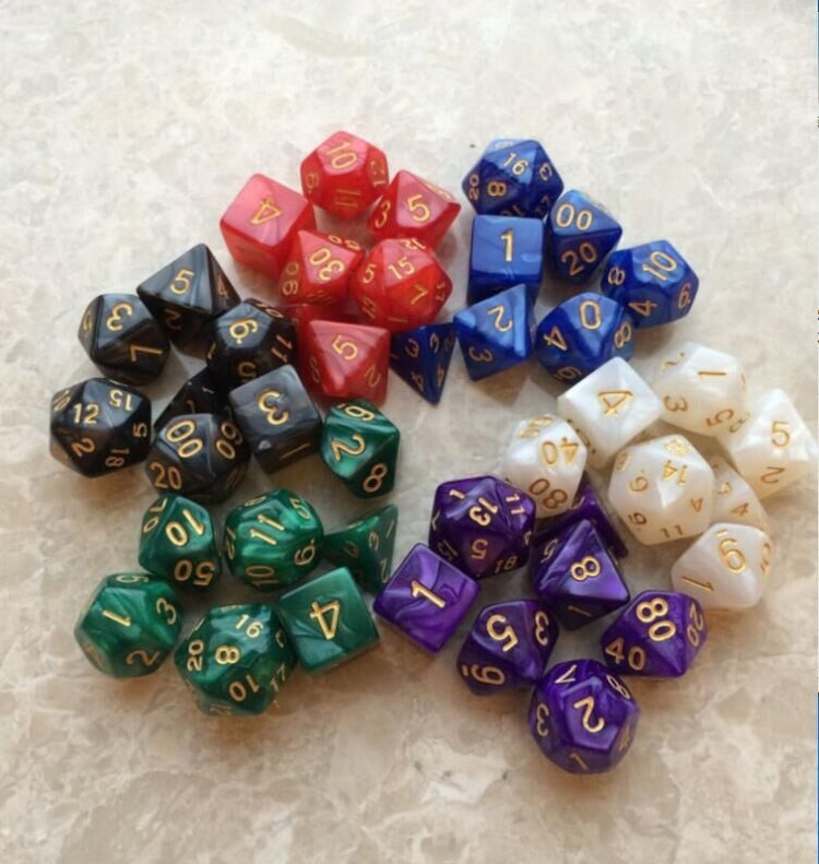 5 Set Creative RPG Game Dice Colorful Multicolor Dice Mixed DND Dice