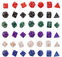 Load image into Gallery viewer, 5 Set Creative RPG Game Dice Colorful Multicolor Dice Mixed DND Dice