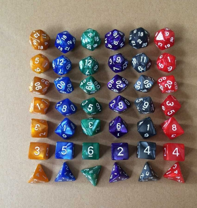 5 Set Creative RPG Game Dice Colorful Multicolor Dice Mixed DND Dice