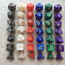 Load image into Gallery viewer, 5 Set Creative RPG Game Dice Colorful Multicolor Dice Mixed DND Dice