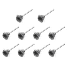 Load image into Gallery viewer, 10 PCS Wire Brush Metal Descaling Polishing Brush To Remove Oxide Layer Flat Polishing Brush, Pen Shape 3×5MM, Pen Shape 3×8MM, Bowl Shape3×15MM, Bowl Shape3×25MM, Flat 3×25MM, Flat 3×38MM