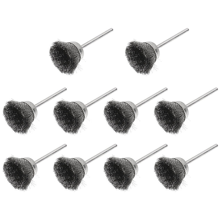 10 PCS Wire Brush Metal Descaling Polishing Brush To Remove Oxide Layer Flat Polishing Brush, Pen Shape 3×5MM, Pen Shape 3×8MM, Bowl Shape3×15MM, Bowl Shape3×25MM, Flat 3×25MM, Flat 3×38MM