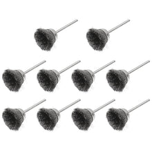 Load image into Gallery viewer, 10 PCS Wire Brush Metal Descaling Polishing Brush To Remove Oxide Layer Flat Polishing Brush, Pen Shape 3×5MM, Pen Shape 3×8MM, Bowl Shape3×15MM, Bowl Shape3×25MM, Flat 3×25MM, Flat 3×38MM