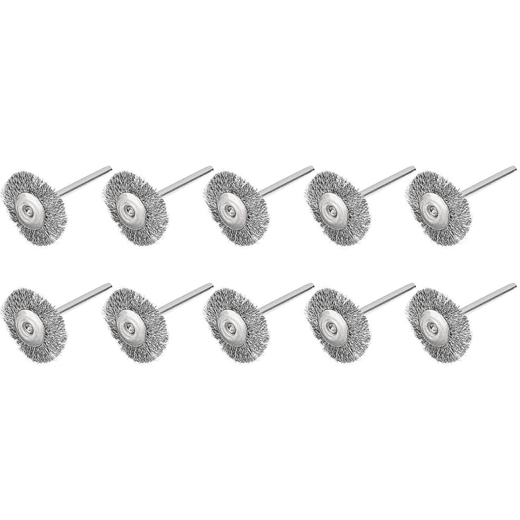 10 PCS Wire Brush Metal Descaling Polishing Brush To Remove Oxide Layer Flat Polishing Brush, Pen Shape 3×5MM, Pen Shape 3×8MM, Bowl Shape3×15MM, Bowl Shape3×25MM, Flat 3×25MM, Flat 3×38MM