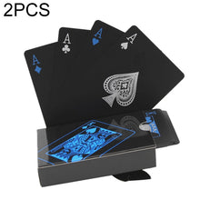 Load image into Gallery viewer, 2 PCS Plastic PVC Poker Cards Waterproof Black Playing Cards Creative Gift Durable Poker