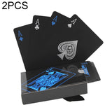 2 PCS Plastic PVC Poker Cards Waterproof Black Playing Cards Creative Gift Durable Poker