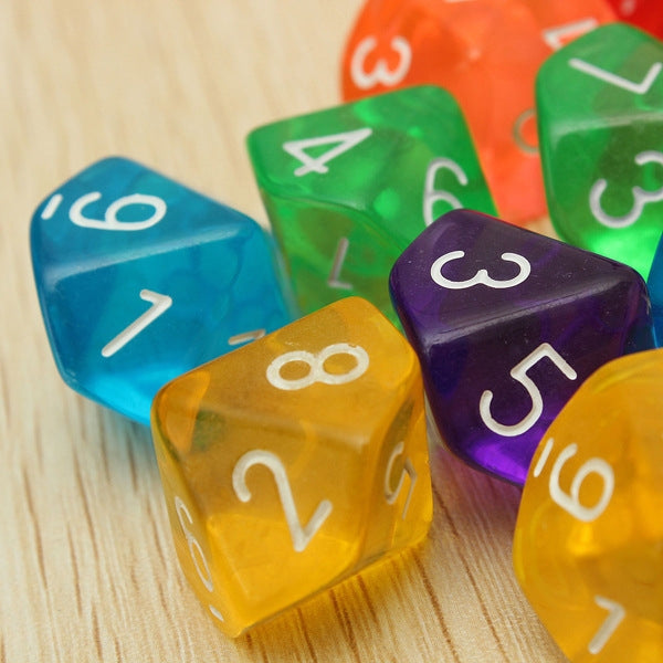 4 PCS Transparent Polyhedron Outdoor Bar Family Party Game Dice