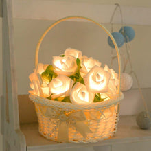 Load image into Gallery viewer, Rose Flower Battery Powered Fairy Lights Wedding Home Birthday Party Garland Decor String Lamp, Warm White, White Light