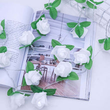 Load image into Gallery viewer, Rose Flower Battery Powered Fairy Lights Wedding Home Birthday Party Garland Decor String Lamp, Warm White, White Light