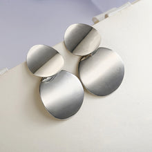 Load image into Gallery viewer, Unique Metal Drop Earrings Round Statement Earrings for Women Jewelry, Gold, Silver