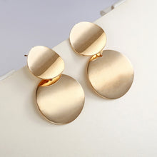 Load image into Gallery viewer, Unique Metal Drop Earrings Round Statement Earrings for Women Jewelry, Gold, Silver