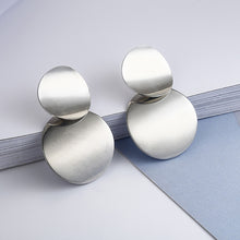 Load image into Gallery viewer, Unique Metal Drop Earrings Round Statement Earrings for Women Jewelry, Gold, Silver