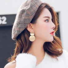 Load image into Gallery viewer, Unique Metal Drop Earrings Round Statement Earrings for Women Jewelry, Gold, Silver