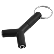 Load image into Gallery viewer, Mini Y Shaped 3.5mm Male to Double 3.5mm Female Jack Audio Headset Adapter Connector Keychain