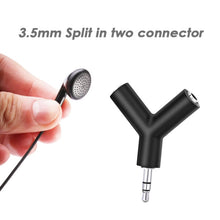 Load image into Gallery viewer, Mini Y Shaped 3.5mm Male to Double 3.5mm Female Jack Audio Headset Adapter Connector Keychain