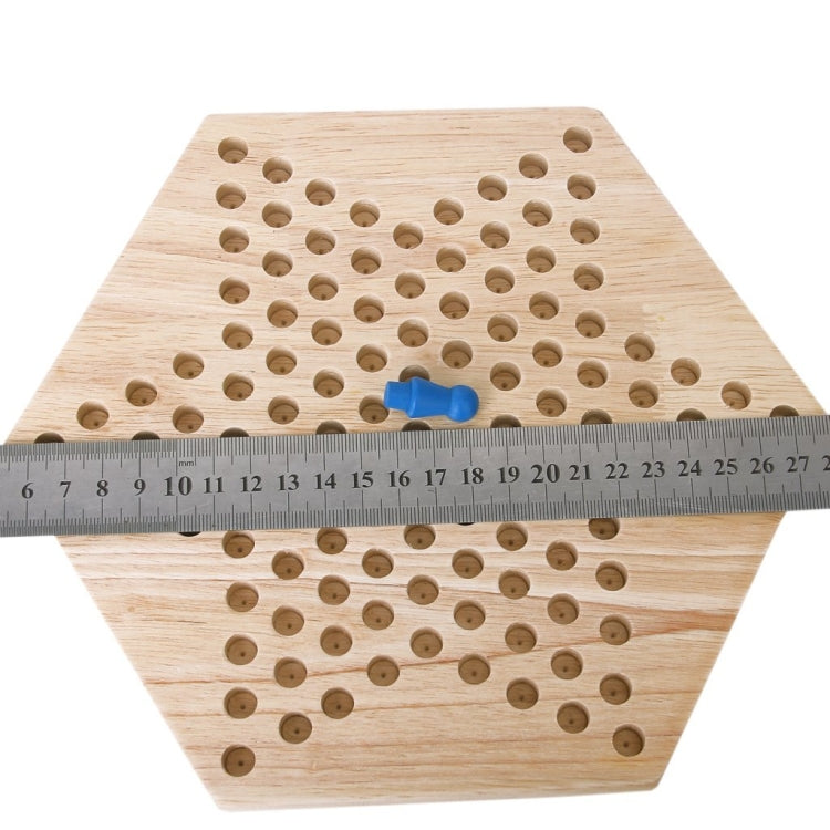 Traditional Hexagon Wooden Children Puzzle Checkers Family Game Set
