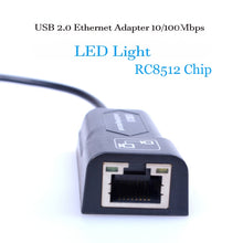 Load image into Gallery viewer, USB to RJ45 10/100 Mbps USB Ethernet Adapter Network card, USB 2.0 100Mbps