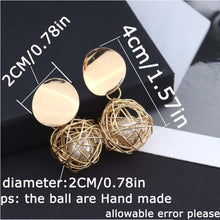 Load image into Gallery viewer, Ball Geometric Earrings For Women Hanging Dangle Earrings Drop Earrings
