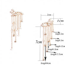 Load image into Gallery viewer, Women Fashion Star Streamlined Tassel Long Crystal Earrings, Gold, Silver
