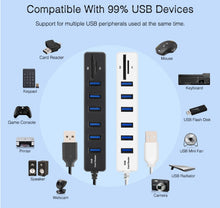 Load image into Gallery viewer, Multi USB 2.0 Hub USB Splitter High Speed 6 Ports with TF SD Card Reader