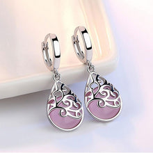 Load image into Gallery viewer, 925 Sterling Silver Moonlight Opal Tears Totem Drop Earrings, white, pink