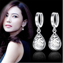 Load image into Gallery viewer, 925 Sterling Silver Moonlight Opal Tears Totem Drop Earrings, white, pink