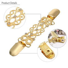 Load image into Gallery viewer, Cardigan Clip Sweater Shawl Clip Keeper Collar Duck-mouth Clip, Gold, Silver, Antique Bronze Plated