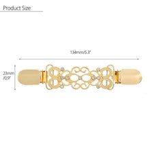 Load image into Gallery viewer, Cardigan Clip Sweater Shawl Clip Keeper Collar Duck-mouth Clip, Gold, Silver, Antique Bronze Plated